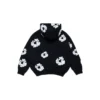 Dziecięca bluza z kapturem i zamkiem „Cotton Wreath Hoodie”, czarna