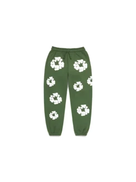 Dziecięce Cotton Wreath Sweatpants – zielone