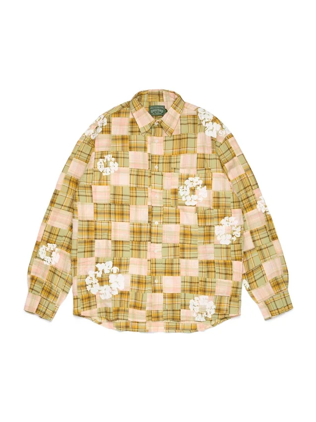 Koszula z długim rękawem „Cotton Wreath Madras” zapinana na guziki