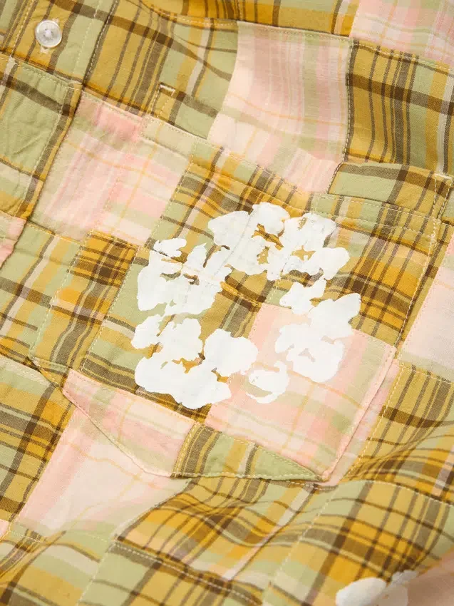 Koszula z długim rękawem „Cotton Wreath Madras” zapinana na guziki