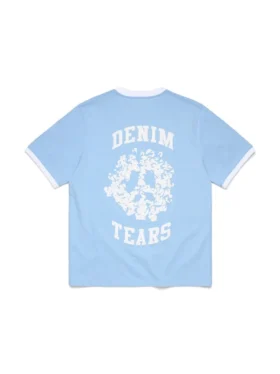 Koszulka Denim z okrągłym dekoltem „U” – jasnoniebieska