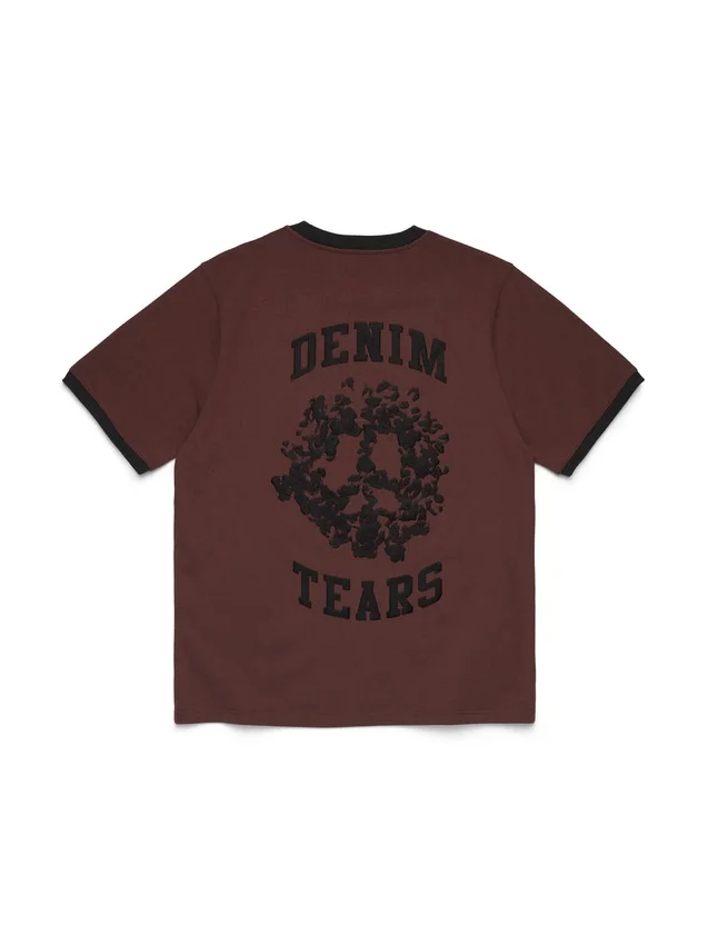 Koszulka Denim z okrągłym dekoltem „U Ringer” – brązowa