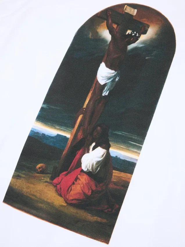 Koszulka „Święta Maria Magdalena u stóp krzyża” – biała