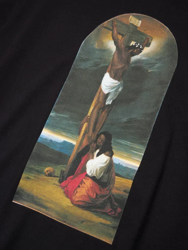 Koszulka „Święta Maria Magdalena u stóp krzyża” – czarna
