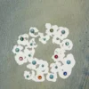 Luźne spodnie Denim z motywem Cotton Wreath, z ćwiekami, w stylu „Dirty Wash”