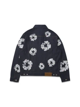 Kurtka Denim z motywem „Cotton Wreath” i ćwiekami, z selvedge