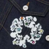 Kurtka Denim z motywem „Cotton Wreath” i ćwiekami, z selvedge
