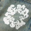 Luźne Denim dżinsy z motywem „Cotton Wreath” w wykończeniu „Dirty Wash”