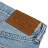 Luźne bawełniane spodnie Denim z motywem Cotton Wreath, jasne wykończenie