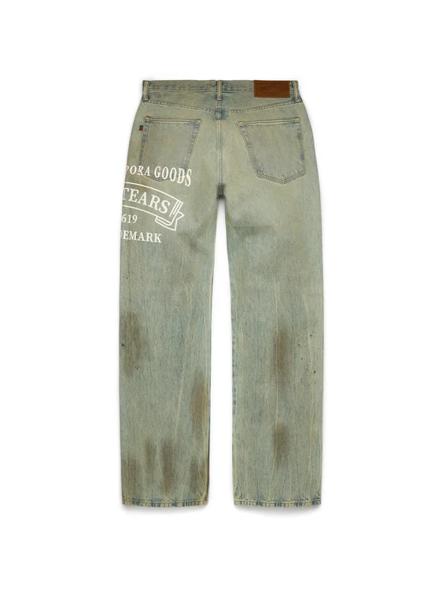 Luźne spodnie Denim ADG w stylu „Dirty Wash”