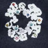 Luźne spodnie Denim z motywem „Cotton Wreath” z ćwiekami, selvedge