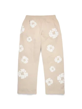 Luźne spodnie dresowe Cotton Wreath w kolorze kremowym