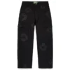 Spodnie cargo z motywem Mono Wreath – czarne