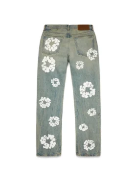 Spodnie Denim „Cotton Wreath” o prostym kroju, w wykończeniu „Dirty Wash”