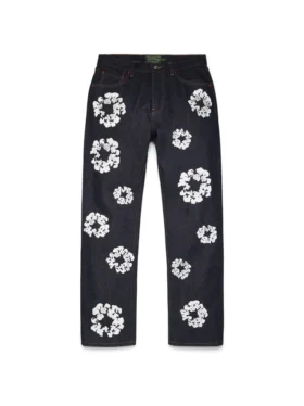Spodnie Denim z prostym krojem „Cotton Wreath” z selvedge