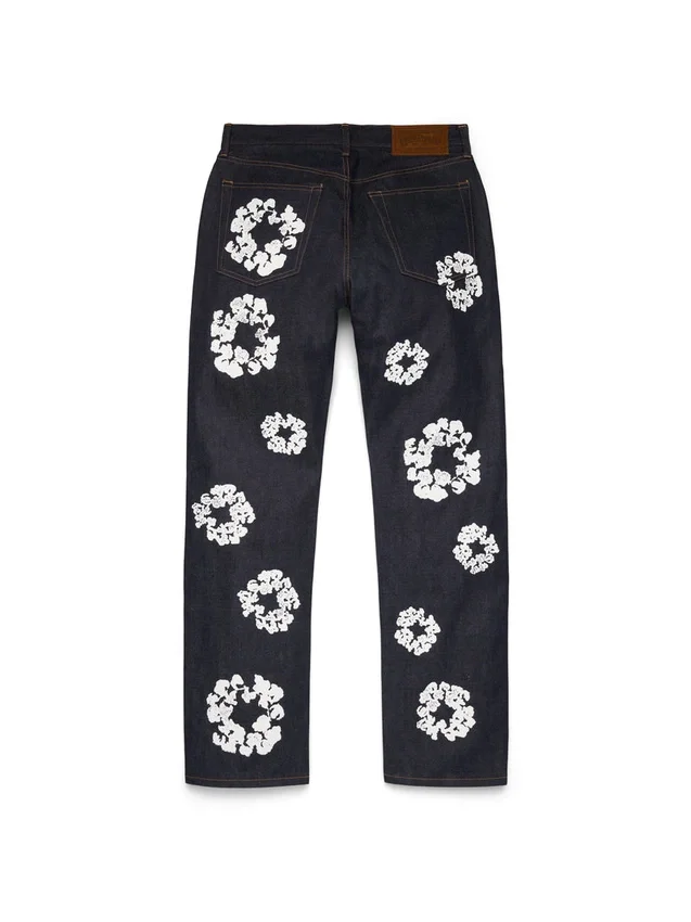 Spodnie Denim z prostym krojem „Cotton Wreath” z selvedge