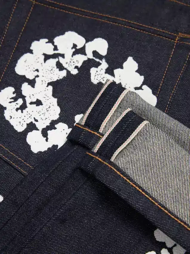 Spodnie Denim z prostym krojem „Cotton Wreath” z selvedge