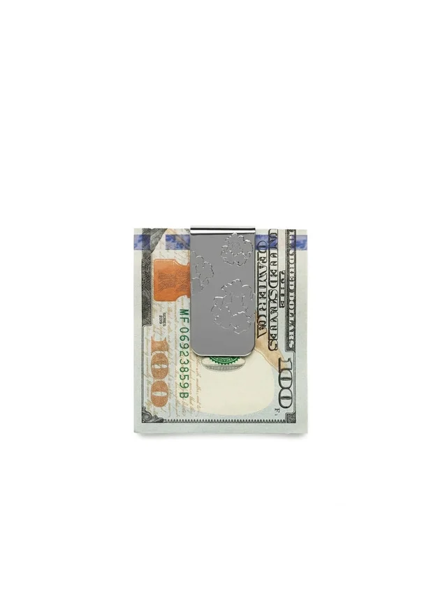 Srebrny klips do banknotów z motywem „Cotton Wreath”