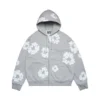 Szara bluza z kapturem i zamkiem „Cotton Wreath Hoodie”