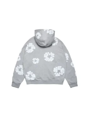Szara bluza z kapturem i zamkiem „Cotton Wreath Hoodie”