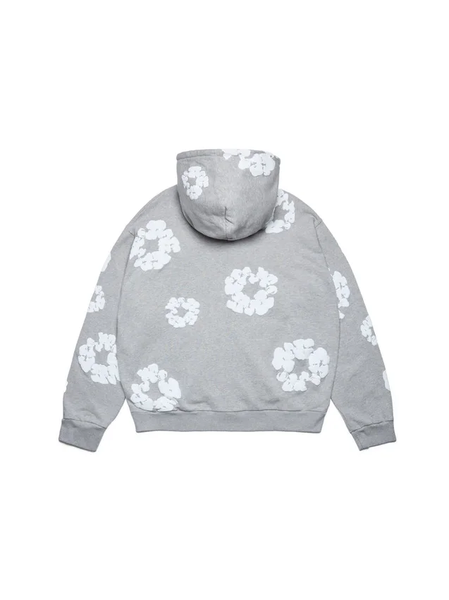 Szara bluza z kapturem i zamkiem „Cotton Wreath Hoodie”