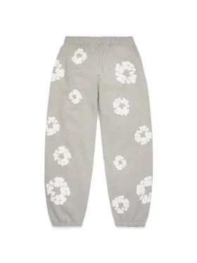 Szare Cotton Wreath Sweatpants