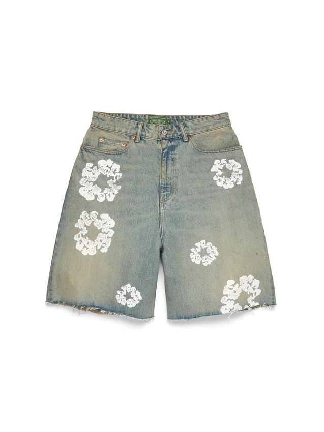 Szorty Denim „Cotton Wreath” w stylu „Dirty Wash”