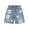 Szorty Denim z motywem Cotton Wreath z jasnego Denimu