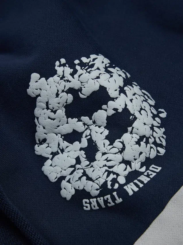 Szorty dresowe Denim U z wstawkami, granatowe
