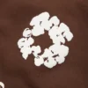 Szorty dresowe z motywem „Cotton Wreath” – ciemnobrązowe