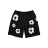 Szorty dresowe z motywem „Cotton Wreath” – czarne