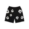 Szorty dresowe z motywem „Cotton Wreath” – czarne