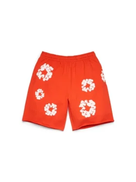 Szorty dresowe z motywem „Cotton Wreath” w kolorze ciemno pomarańczowym