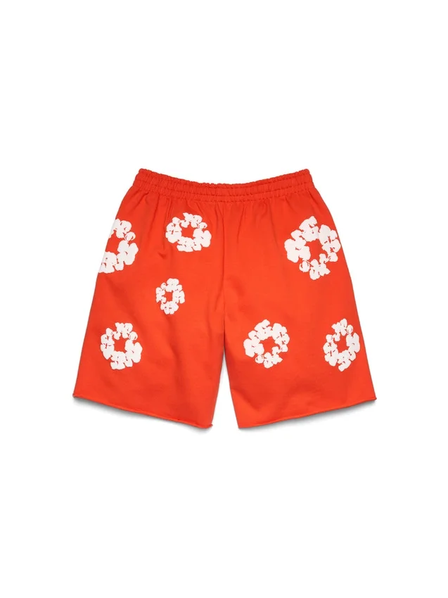 Szorty dresowe z motywem „Cotton Wreath” w kolorze ciemno pomarańczowym